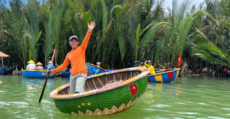 BAY MAU COCONUT FOREST IN HOI AN - JUNGLE ECO TOUR (BAMBO BASKET BOAT) Group tour <14 pax Pickup from Danang