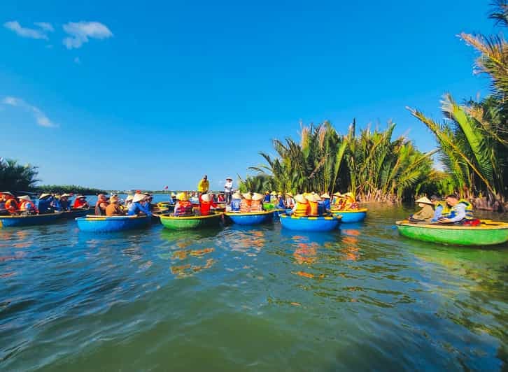 COCONUT FOREST (BAMBO BASKET BOAT) – HOIAN - BOAT RIDE – DROP FLOWER LANTERN Group tour <14 pax, Pickup from Danang