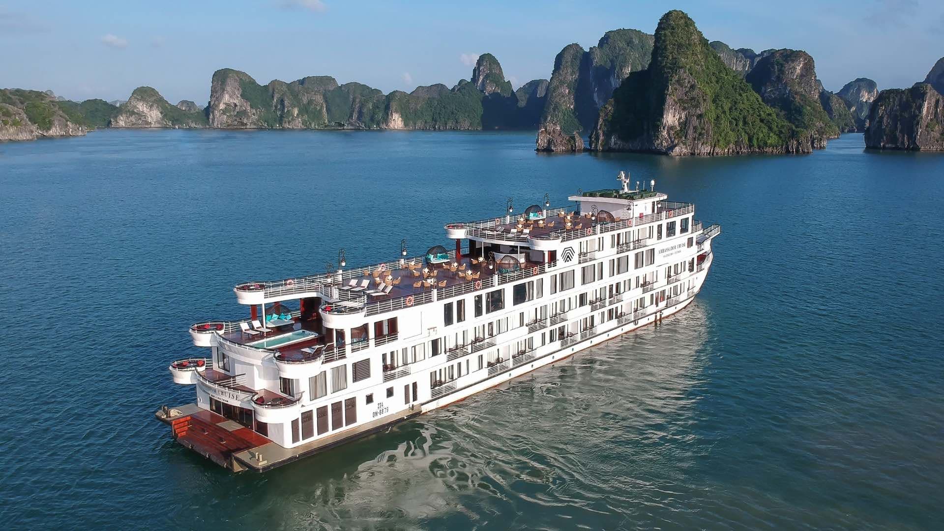6 star Ambassador Cruise Full Day Ha Long Bay Tour